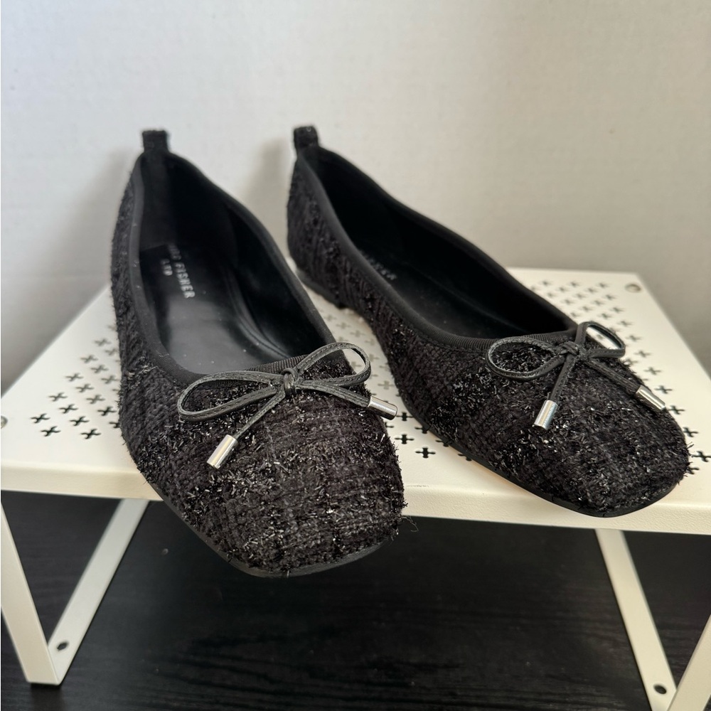 Marc Fisher LTD Black Women's Flats Size 10M Casual Square Toe Slip On Dress